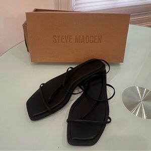 Steve Madden Lynley Slingback Square-Toe Sandals in Black Size 8.5M